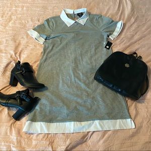Gray Collared Dress by Tacera
